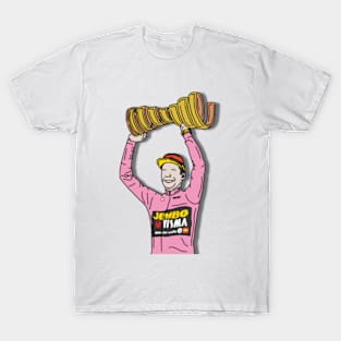 Primoz Roglic with Trophy Giro 2023 T-Shirt